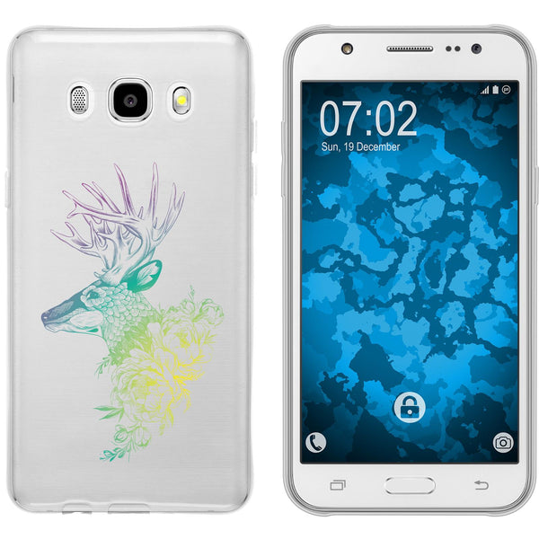 Galaxy J5 (2016) J510 Silikon-Hülle Floral Hirsch M7-4 Case