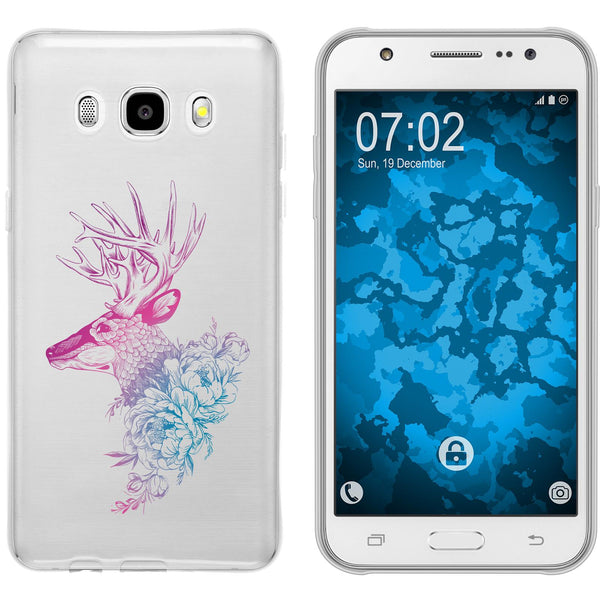 Galaxy J5 (2016) J510 Silikon-Hülle Floral Hirsch M7-6 Case