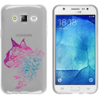 Galaxy J5 (2015 - J500) Silikon-Hülle Floral Katze M2-6 Case