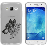 Galaxy J5 (2015 - J500) Silikon-Hülle Floral Wolf M3-1 Case