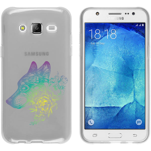 Galaxy J5 (2015 - J500) Silikon-Hülle Floral Wolf M3-4 Case