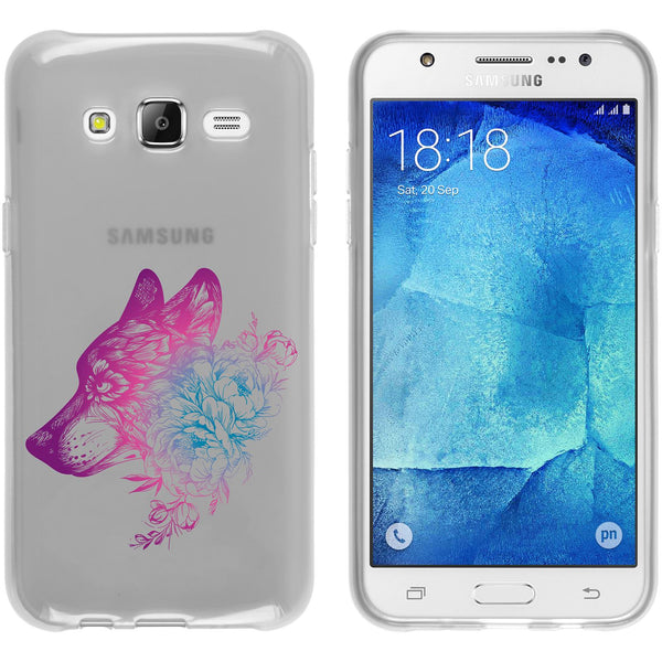 Galaxy J5 (2015 - J500) Silikon-Hülle Floral Wolf M3-6 Case