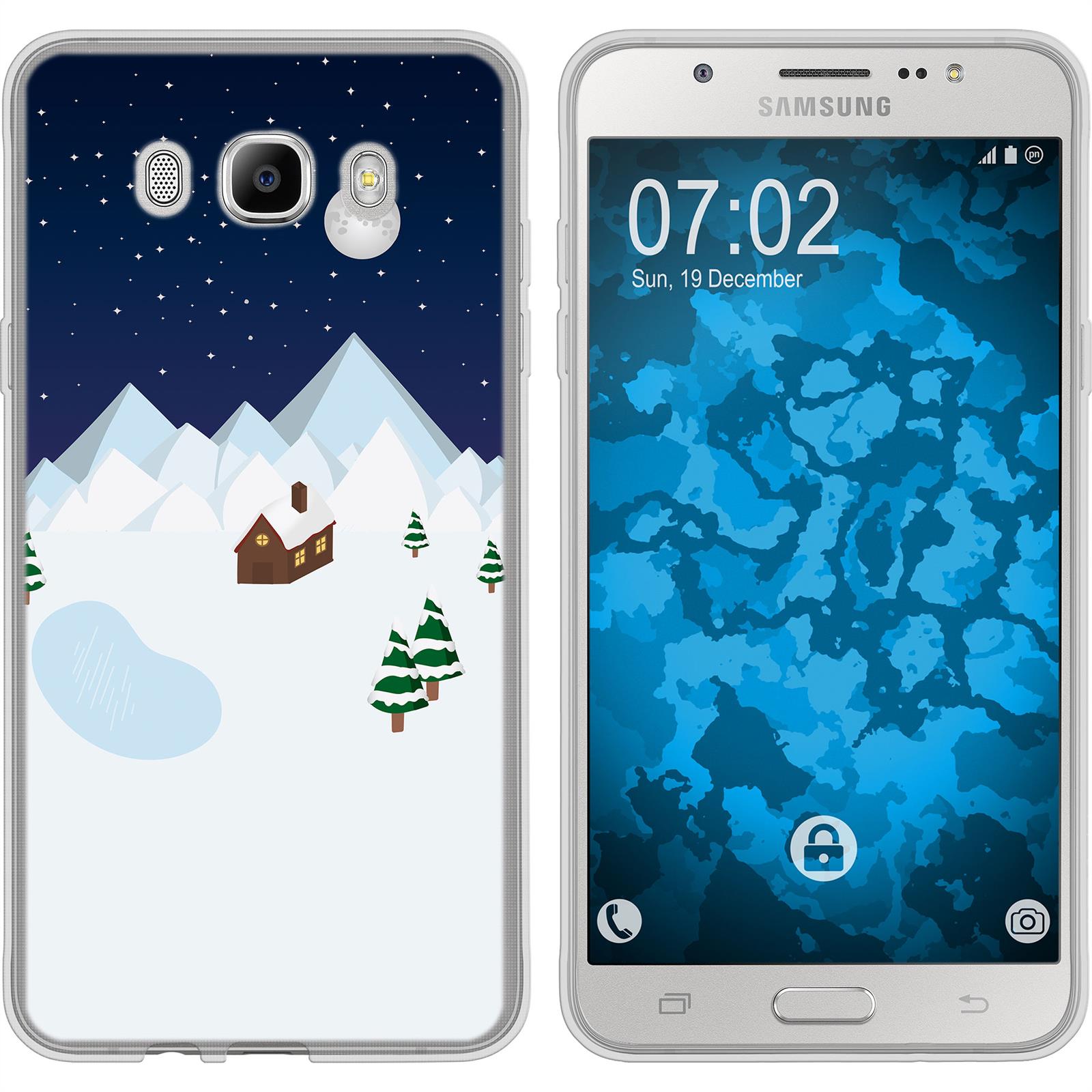 Galaxy J7 (2016) J710 Silikon-Hülle X Mas Weihnachten Winter