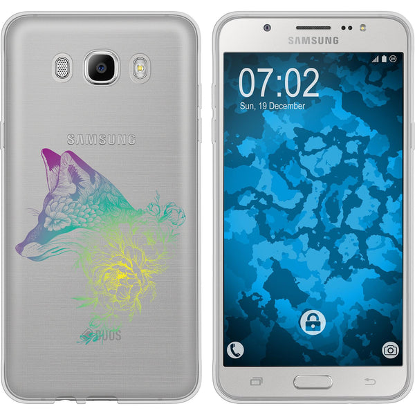 Galaxy J7 (2016) J710 Silikon-Hülle Floral Fuchs M1-4 Case