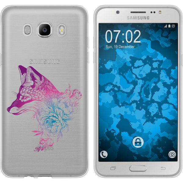 Galaxy J7 (2016) J710 Silikon-Hülle Floral Fuchs M1-6 Case