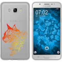 Galaxy J7 (2016) J710 Silikon-Hülle Floral Katze M2-2 Case