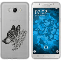 Galaxy J7 (2016) J710 Silikon-Hülle Floral Wolf M3-1 Case