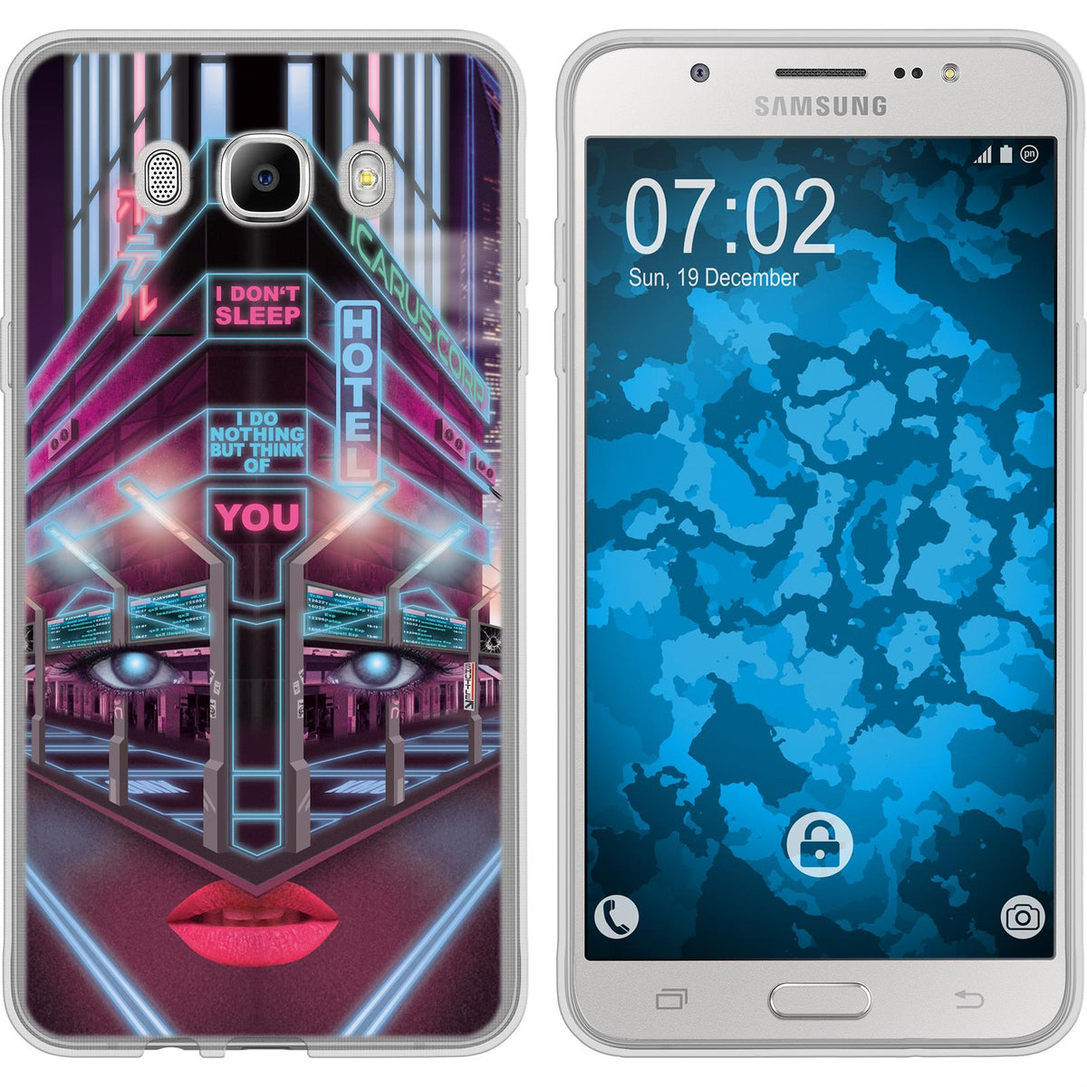 Galaxy J7 (2016) J710 Silikon-Hülle Retro Wave Cyberpunk.02