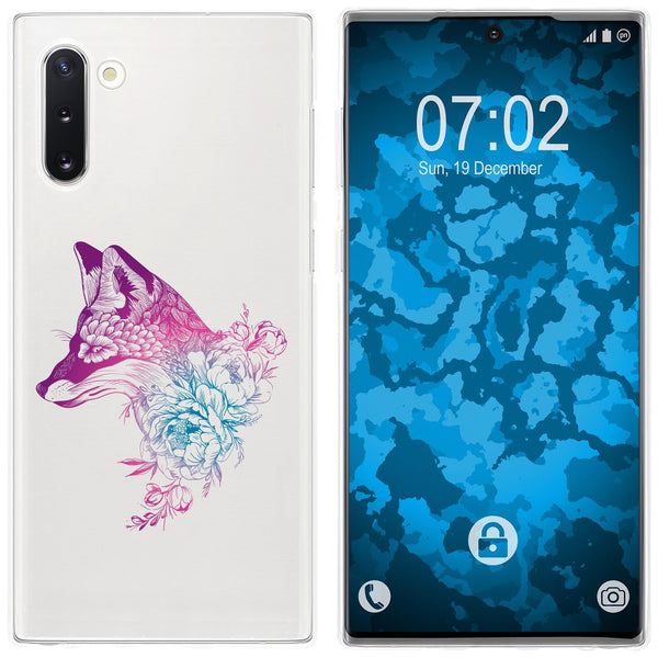 Galaxy Note 10 Silikon-Hülle Floral Fuchs M1-6 Case