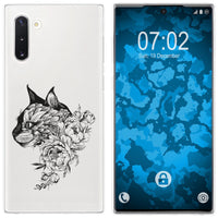 Galaxy Note 10 Silikon-Hülle Floral Katze M2-1 Case
