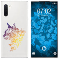 Galaxy Note 10 Silikon-Hülle Floral Katze M2-3 Case