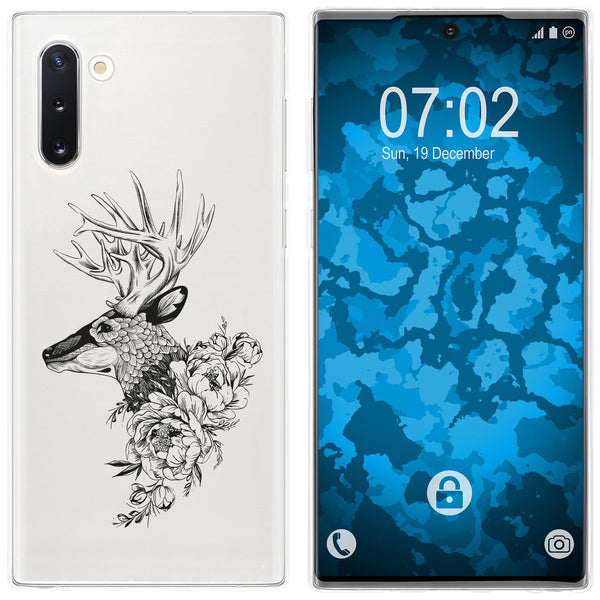 Galaxy Note 10 Silikon-Hülle Floral Hirsch M7-1 Case