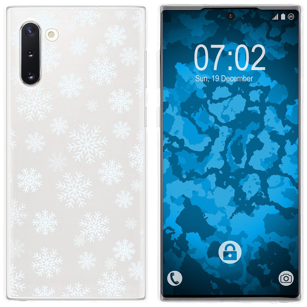 Galaxy Note 10 Silikon-Hülle X Mas Weihnachten Schneeflocken