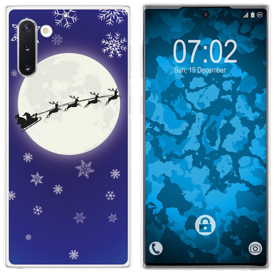 Galaxy Note 10 Silikon-Hülle X Mas Weihnachten Santa - Snowf