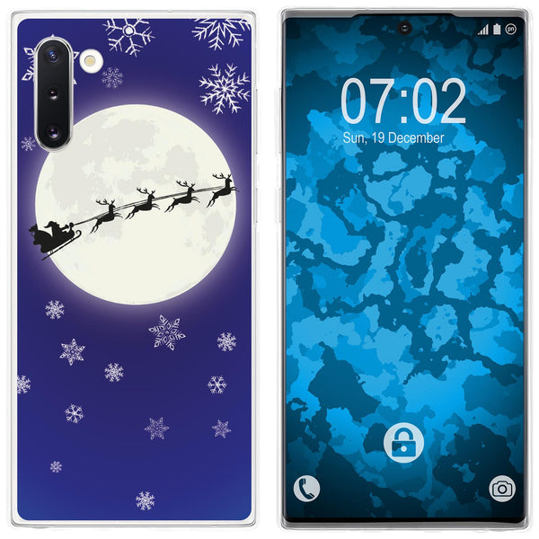 Galaxy Note 10 Silikon-Hülle X Mas Weihnachten Santa - Snowf