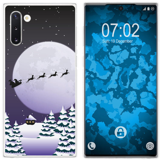 Galaxy Note 10 Silikon-Hülle X Mas Weihnachten Santa - Night