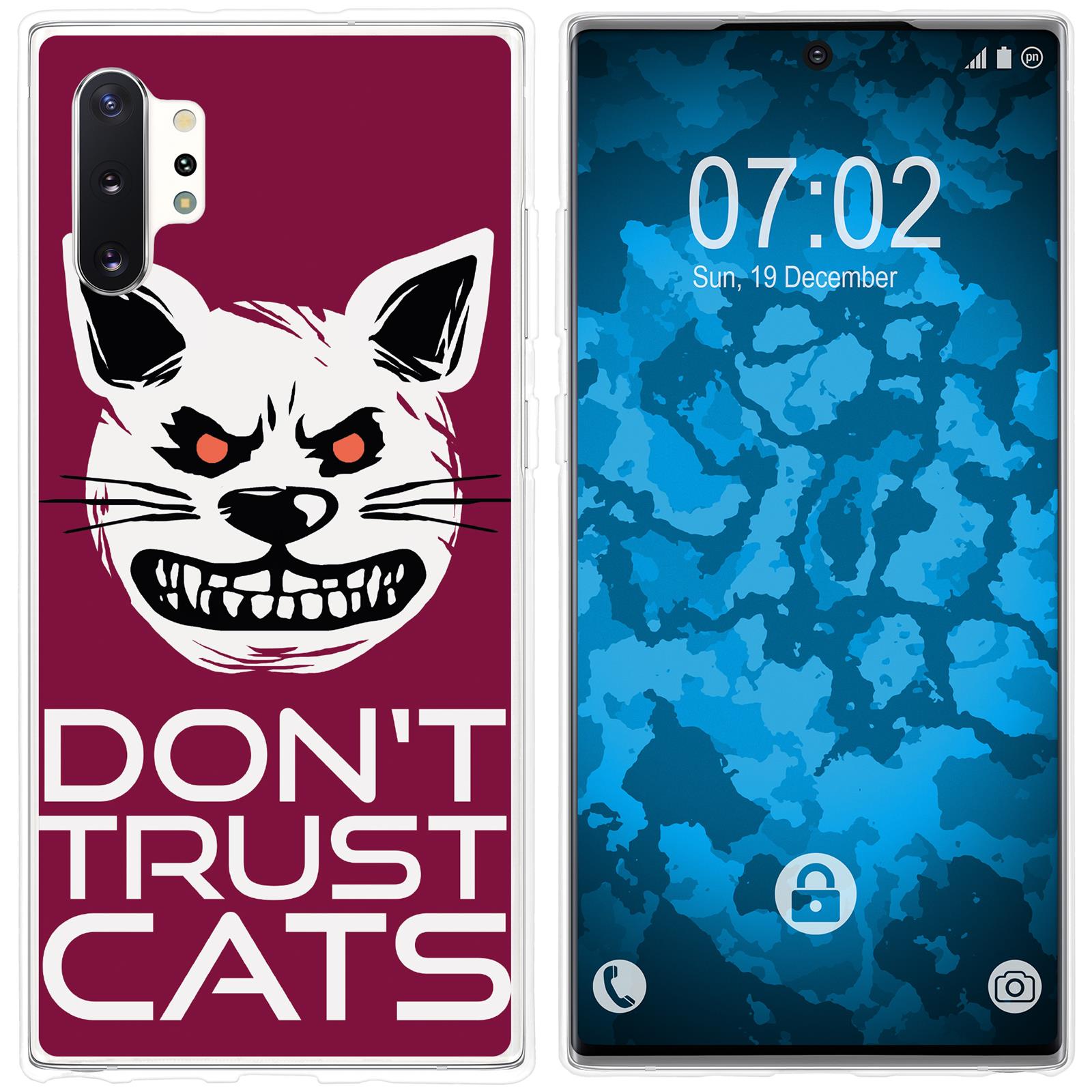 Galaxy Note 10+ Silikon-Hülle Crazy Animals Katze M1 Case