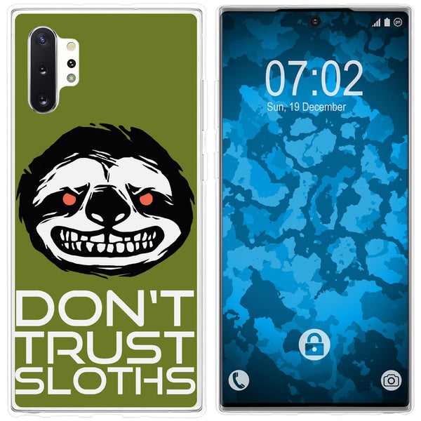 Galaxy Note 10+ Silikon-Hülle Crazy Animals Faultier M3 Case