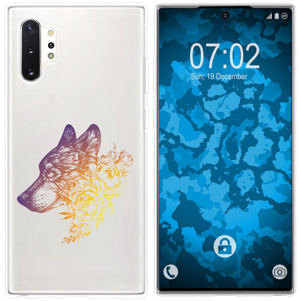 Galaxy Note 10+ Silikon-Hülle Floral Wolf M3-3 Case