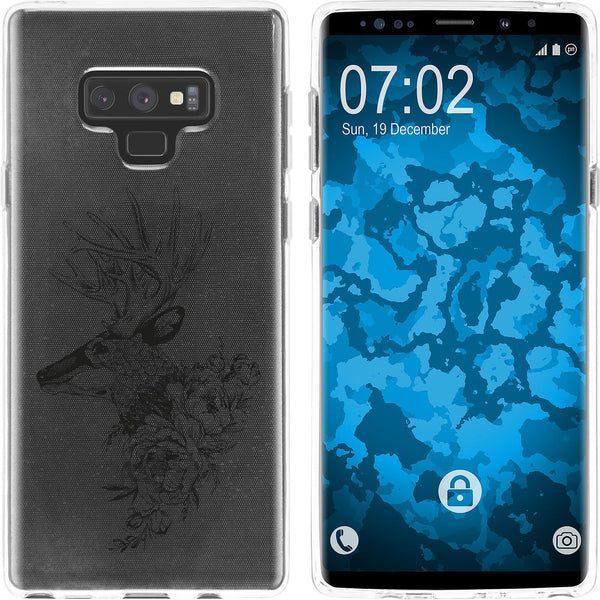 Galaxy Note 9 Silikon-Hülle Floral Hirsch M7-1 Case