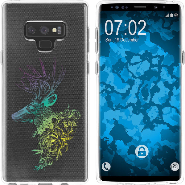 Galaxy Note 9 Silikon-Hülle Floral Hirsch M7-4 Case