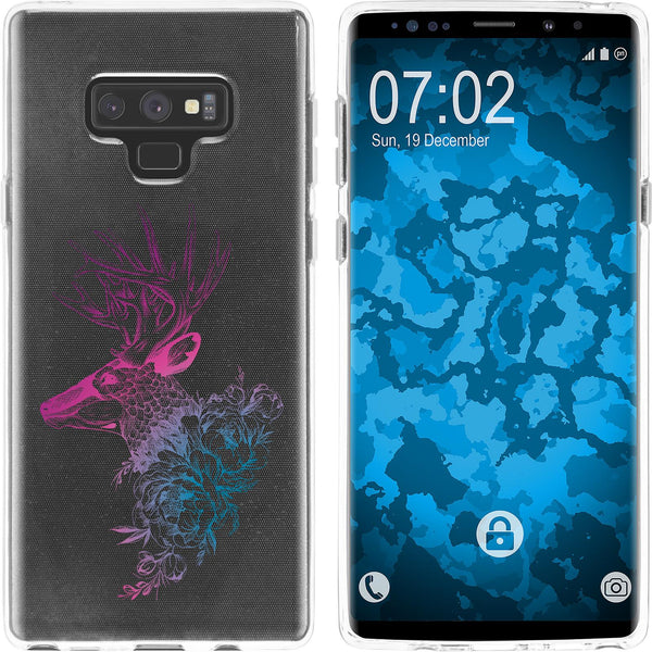 Galaxy Note 9 Silikon-Hülle Floral Hirsch M7-6 Case