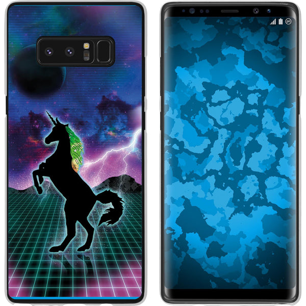 Galaxy Note 8 Silikon-Hülle Retro Wave Einhorn M2 Case