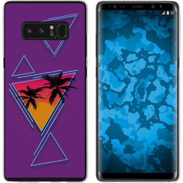 Galaxy Note 8 Silikon-Hülle Retro Wave Palmen M3 Case