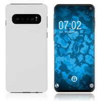 Hardcase für Samsung Galaxy S10 gummiert weiﬂ