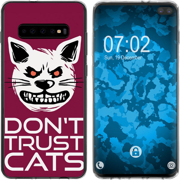 Galaxy S10 Plus Silikon-Hülle Crazy Animals Katze M1 Case