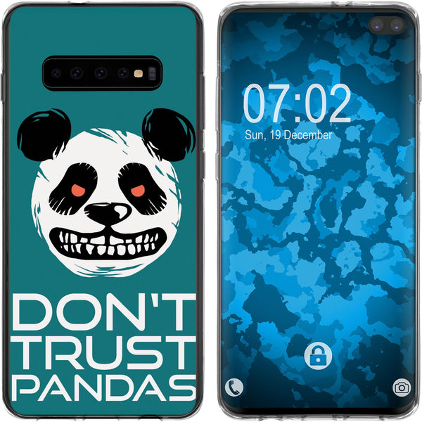 Galaxy S10 Plus Silikon-Hülle Crazy Animals Panda M2 Case