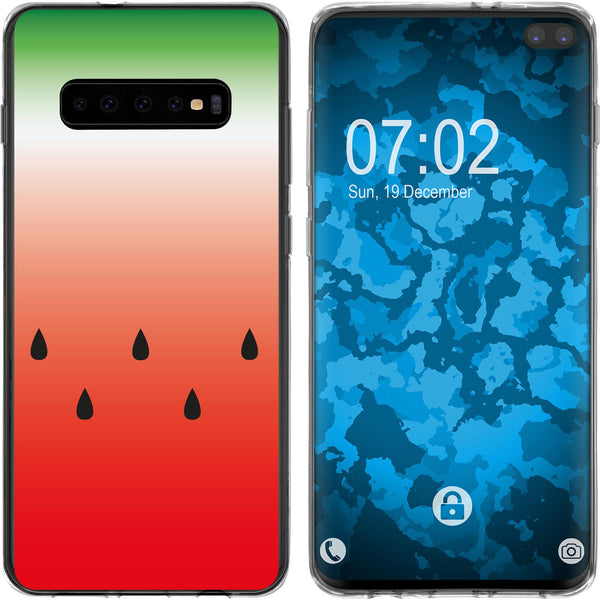 Galaxy S10 Plus Silikon-Hülle Sommer Melone M5 Case