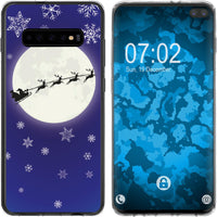 Galaxy S10 Plus Silikon-Hülle X Mas Weihnachten Santa - Snow