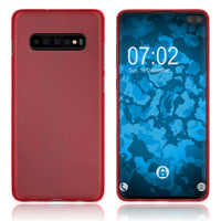 PhoneNatic Case kompatibel mit Samsung Galaxy S10 Plus - rot Silikon Hülle matt Cover