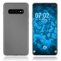 PhoneNatic Case kompatibel mit Samsung Galaxy S10 Plus - transparent-weiß Silikon Hülle matt Cover