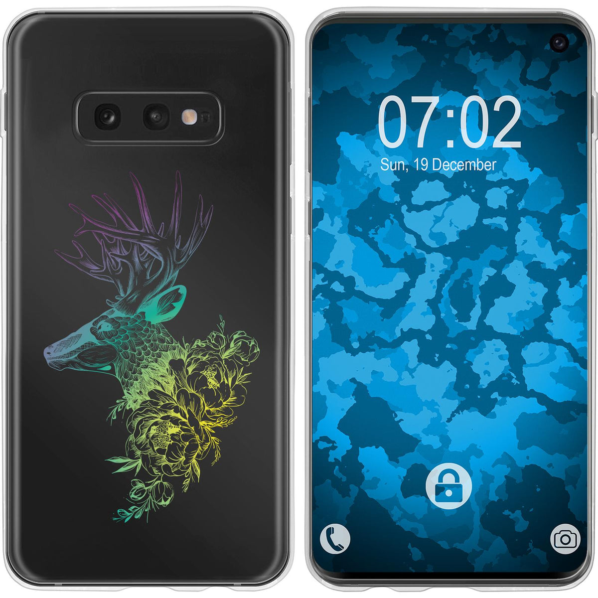 Galaxy S10e Silikon-Hülle Floral Hirsch M7-4 Case