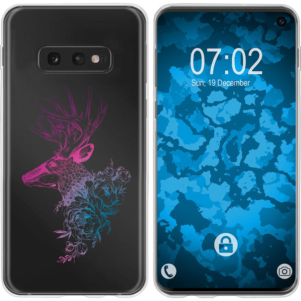 Galaxy S10e Silikon-Hülle Floral Hirsch M7-6 Case