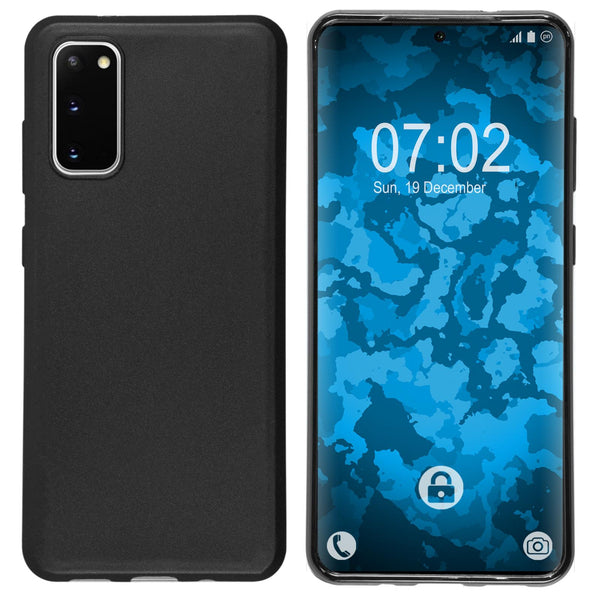 PhoneNatic Case kompatibel mit Samsung Galaxy S20 - schwarz Silikon Hülle matt Cover