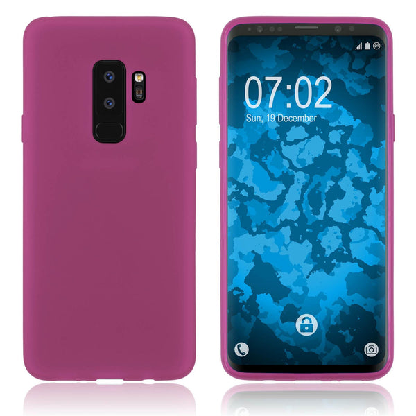 PhoneNatic Case kompatibel mit Samsung Galaxy S9 Plus - pink Silikon Hülle matt Cover