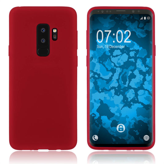 PhoneNatic Case kompatibel mit Samsung Galaxy S9 Plus - rot Silikon Hülle matt Cover