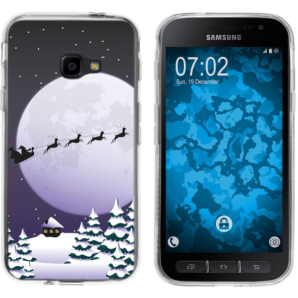 Galaxy Xcover 4 / 4s Silikon-Hülle X Mas Weihnachten Santa -