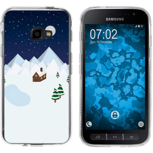 Galaxy Xcover 4 / 4s Silikon-Hülle X Mas Weihnachten Winterw