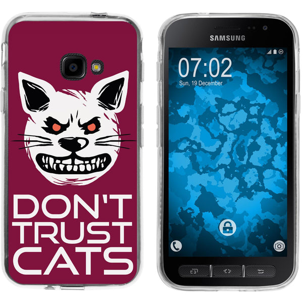 Galaxy Xcover 4 / 4s Silikon-Hülle Crazy Animals Katze M1 Ca