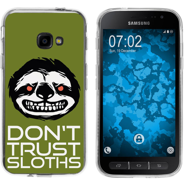 Galaxy Xcover 4 / 4s Silikon-Hülle Crazy Animals Faultier M3