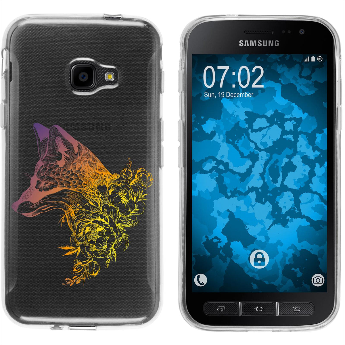 Galaxy Xcover 4 / 4s Silikon-Hülle Floral Fuchs M1-3 Case