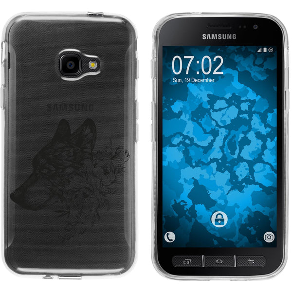 Galaxy Xcover 4 / 4s Silikon-Hülle Floral Wolf M3-1 Case