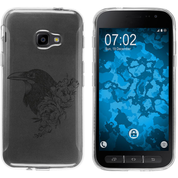 Galaxy Xcover 4 / 4s Silikon-Hülle Floral Rabe M4-1 Case