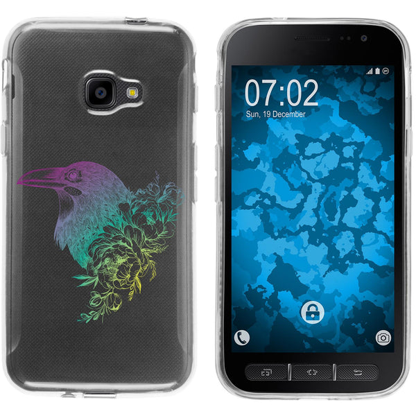 Galaxy Xcover 4 / 4s Silikon-Hülle Floral Rabe M4-4 Case