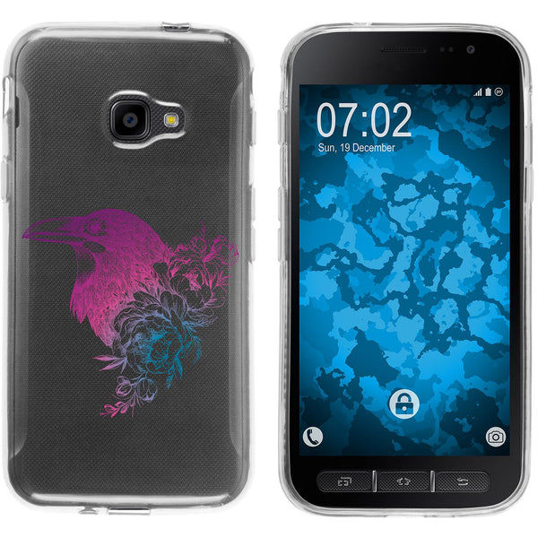 Galaxy Xcover 4 / 4s Silikon-Hülle Floral Rabe M4-6 Case
