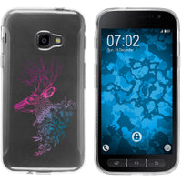 Galaxy Xcover 4 / 4s Silikon-Hülle Floral Hirsch M7-6 Case